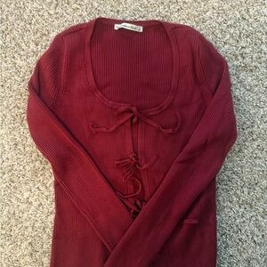 Abercrombie Tie-Front Ribbed Top